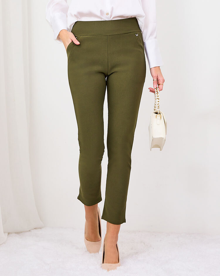 Royalfashion Черные женские леггинсы из экокожи a'la bells