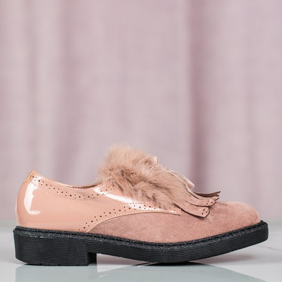 Pink women's shoes with Missuri fur - Shoes