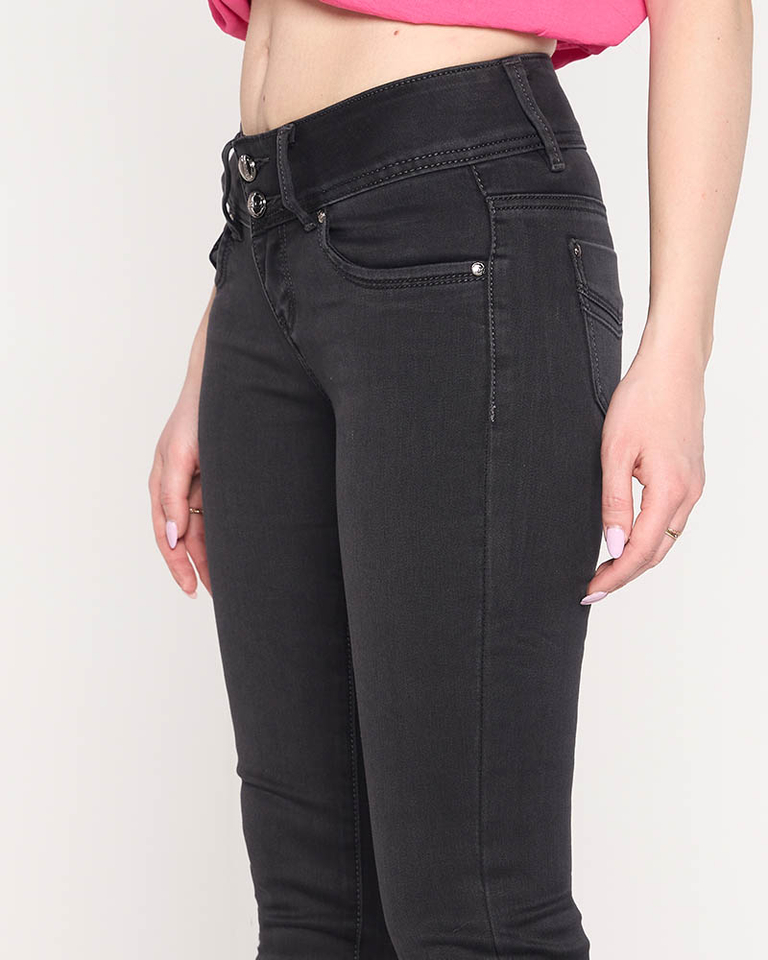 Classic women's black low waist jeans - Clothing