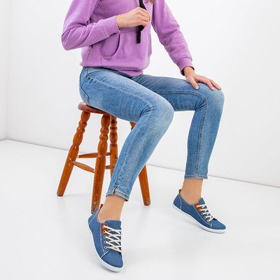 Women's blue lace-up sneakers Sindri - Footwear