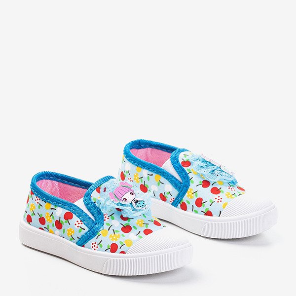 Blue children's sneakers with Kella decoration - Footwear