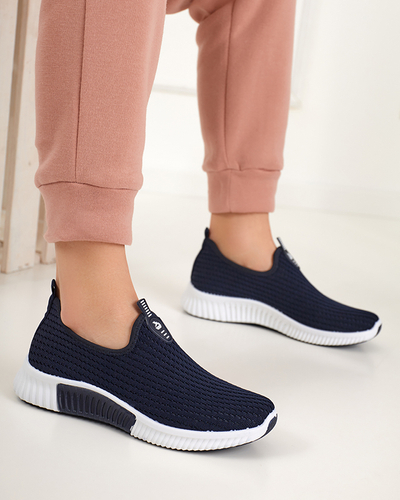 Navy blue women's slip-on sports shoes Banila - Footwear