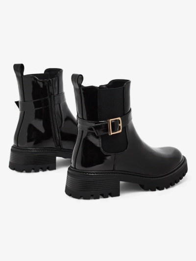 Lakierowane Botki lav damskie eko skórzane Calivi