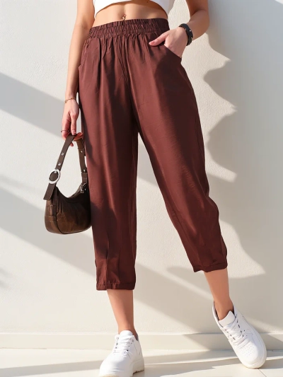 Royalfashion Прямые женские брюки из ткани 7/8