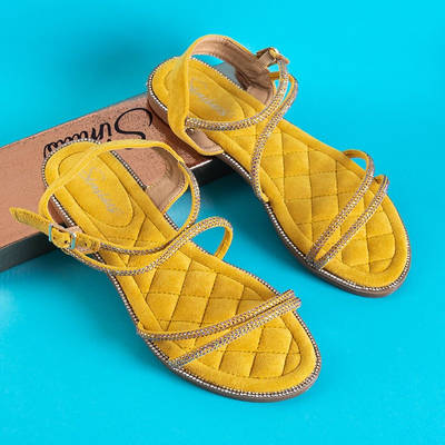 Yellow women's sandals with zircons Swirelli - Footwear