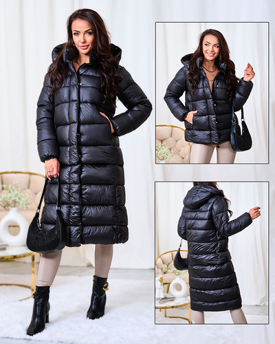 Royalfashion Black women's winter jacket