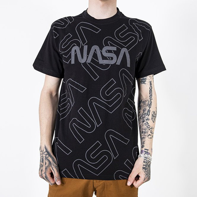 Black men's t-shirt with inscriptions - Clothing