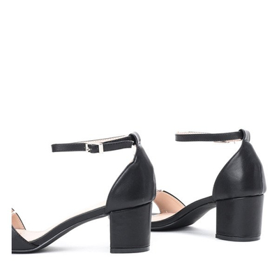 Black sandals on a low Catherna post - Footwear 1