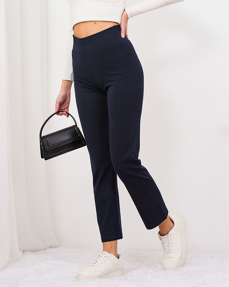 Royalfashion Navy blue women's fabric pants