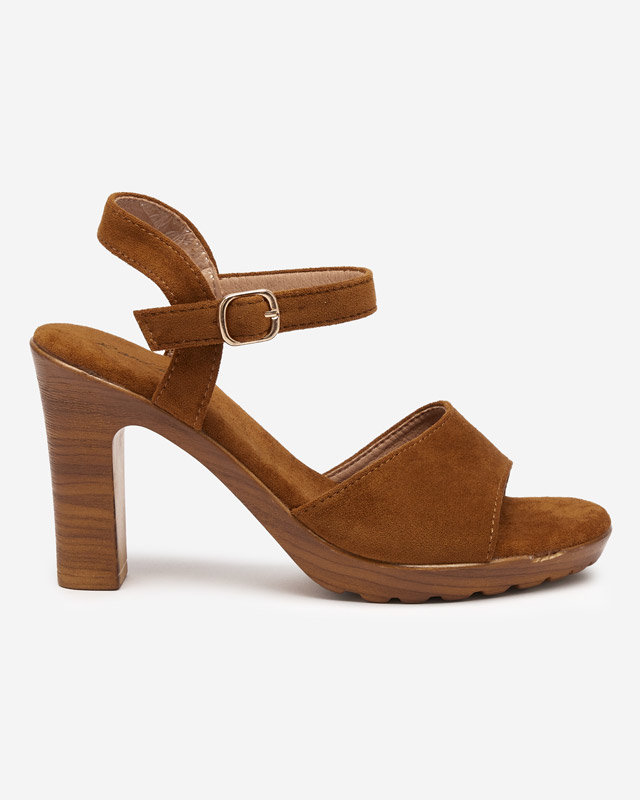 OUTLET Light brown women's sandals on the Karislo post - Footwear