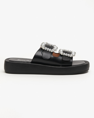 Ladies 'black slippers with crystals Azazel - Footwear
