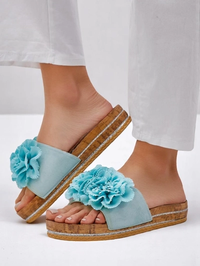 Женские шлепанцы Royalfashion с цветами Focce