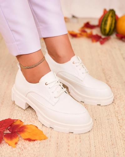 Royalfashion White Women's Solid Sole Trendy Chunky Half Shoes