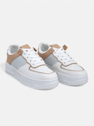 Sheilas sneakers Aristea Azzurro z eko-skory na plaskoy podeszwa 4 cm