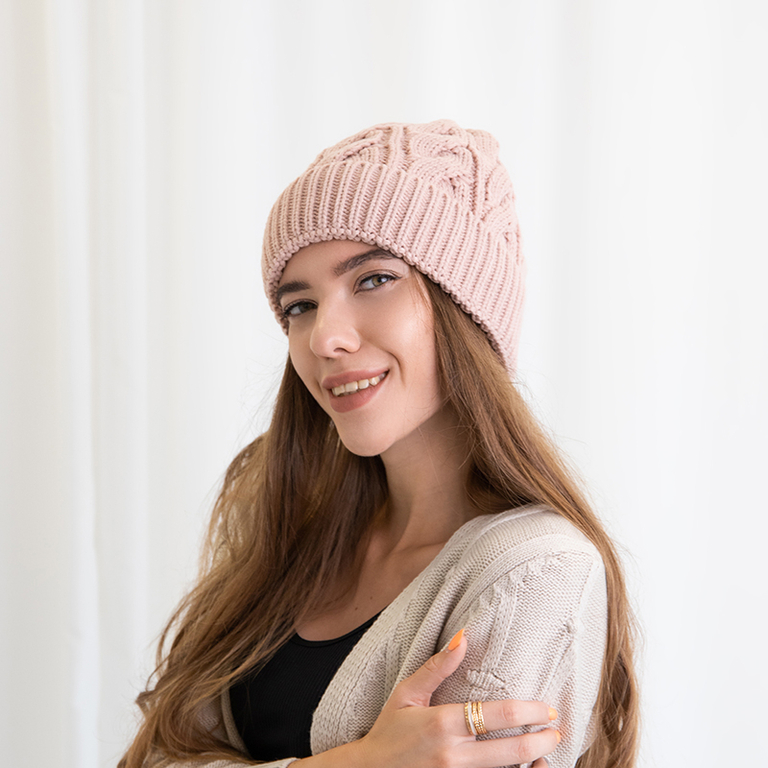 Women's winter pink winter hat - Accessories