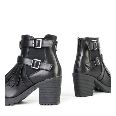 Black ankle boots with Shiori fringes - Footwear