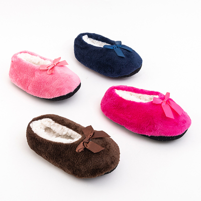 Brown children's warm slippers - Footwear