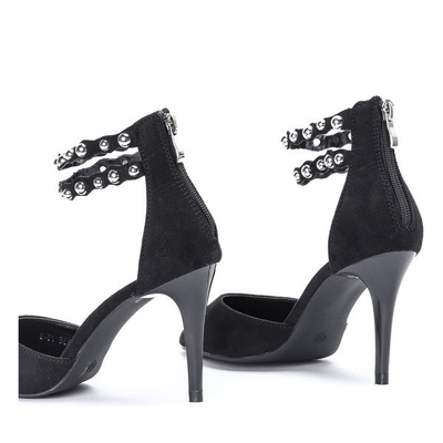 Black high heels with a decorative buckle Dayene - Footwear