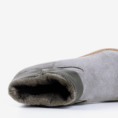 Gray cowboy boots on a covered wedge Terband - Footwear