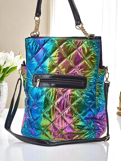 Royalfashion Liela sieviešu rokassoma HoloQuilt Shopper