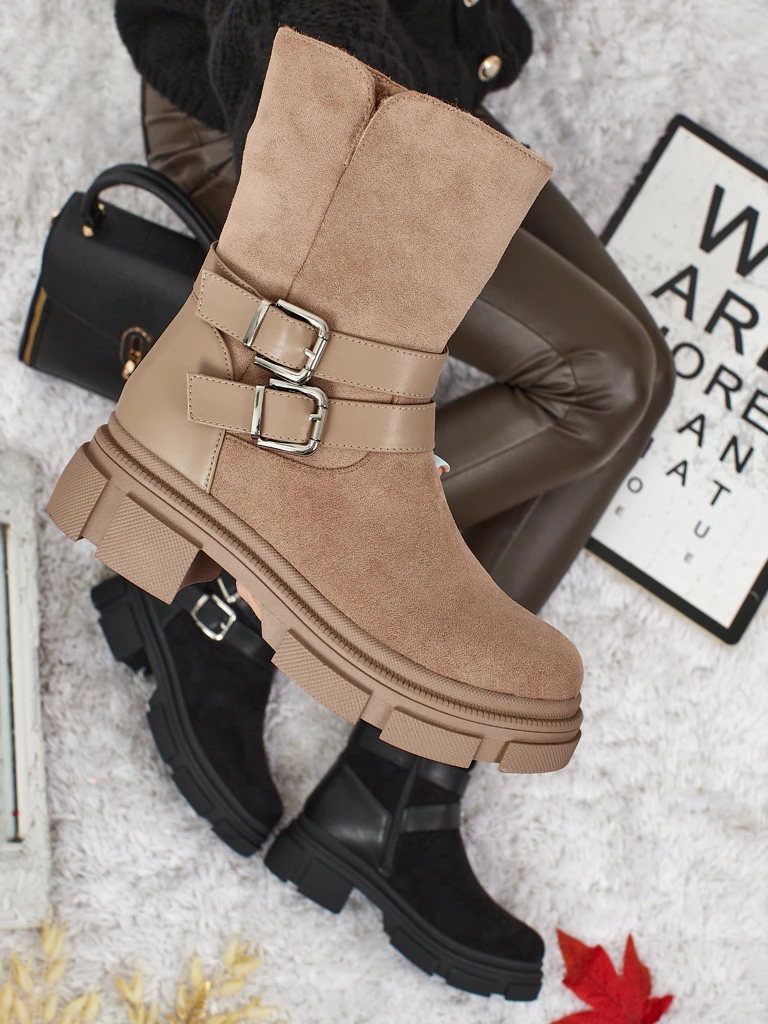 Wyższe botki kobiete eko zamszowe Callire