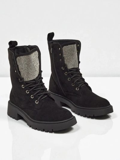 Eko semišové šnurovacie dámske členkové čižmy Ferlyne