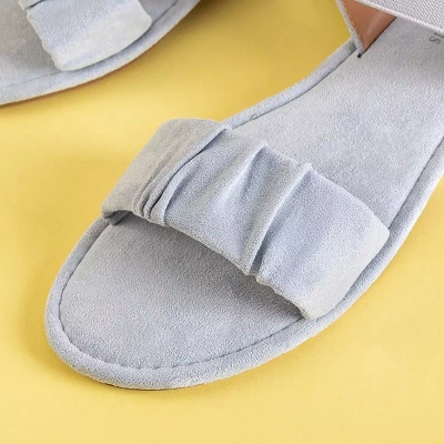 OUTLET Gray women's eco-suede sandals Wiskonsin - Shoes