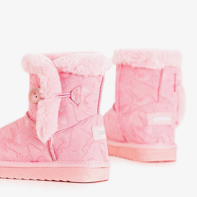 Pink children's snow boots with fur Xialo - Footwear