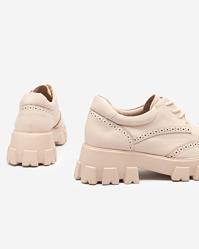 Beige women's shoes with an openwork accent Uneri - Footwear