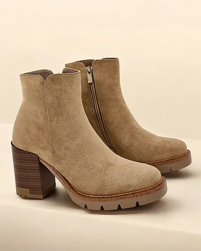 Royalfashion Ladies ankle boots on a post Mribo