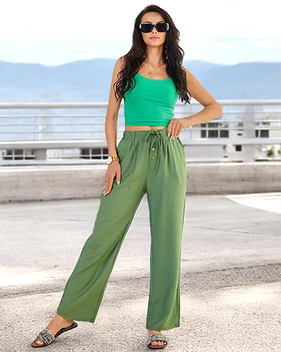 Royalfashion Women's wide fabric pants