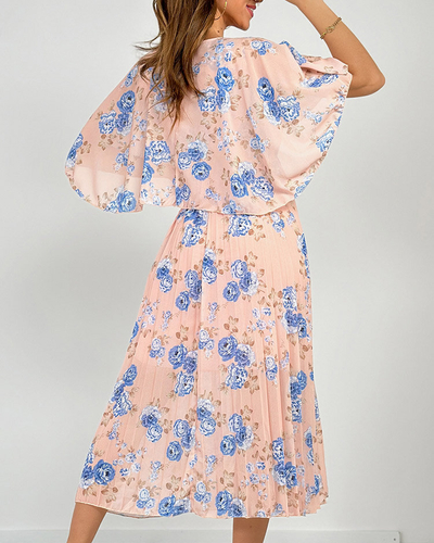 Royalfashion Women's pleated floral midi dress