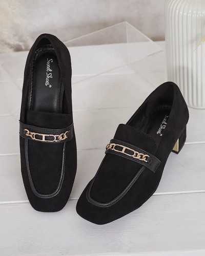 Royalfashion Elegant women's moccasins on a low post Oflem