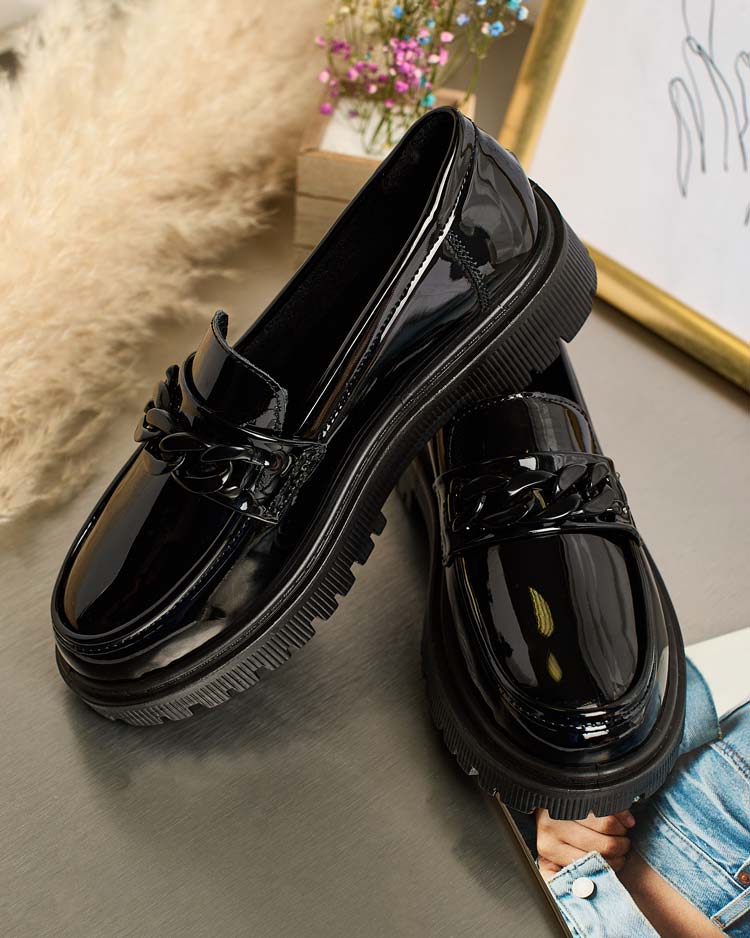 Royalfashion Женские лакированные мокасины с орнаментом Lehels