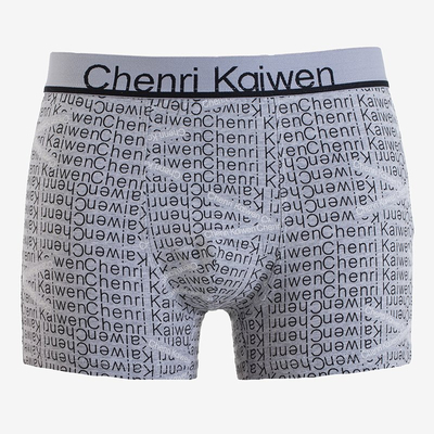 Light gray men's boxer shorts with PLUS SIZE inscriptions - Underwear