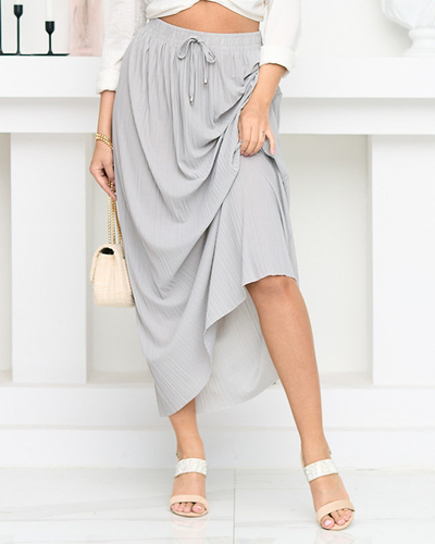 Light gray ladies pleated midi skirt - Footwear