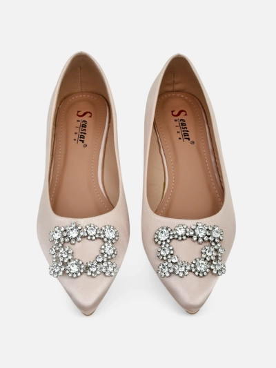 Royalfashion Women's ballet flats a'la satin with a decorative buckle Legant