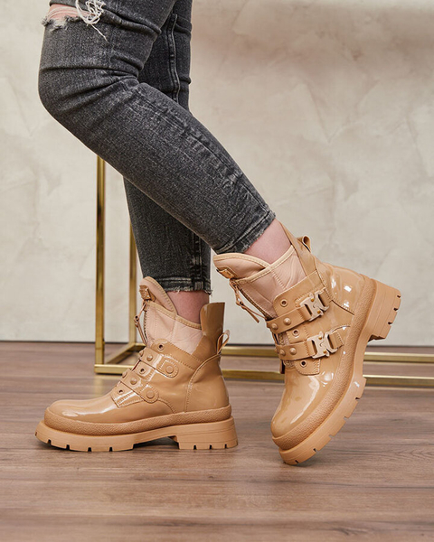 Royalfashion Gaiši brūni sieviešu bagger zābaki Hennobs