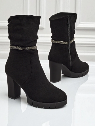 Women's Eco Suede Heeled Ankle Boots RuneFlicker
