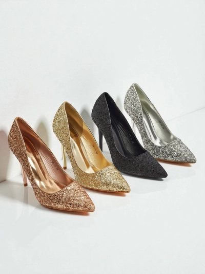 Zavrimea Women's Eco-Leather Glitter Pumps