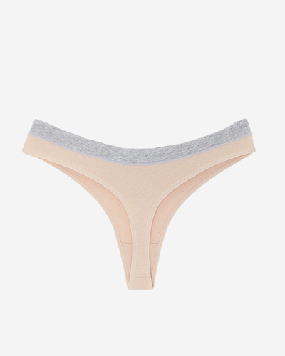 Beige women's thongs with print - Underwear