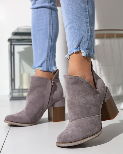 Серые женские ботильоны с вырезами Cintura - Обувь