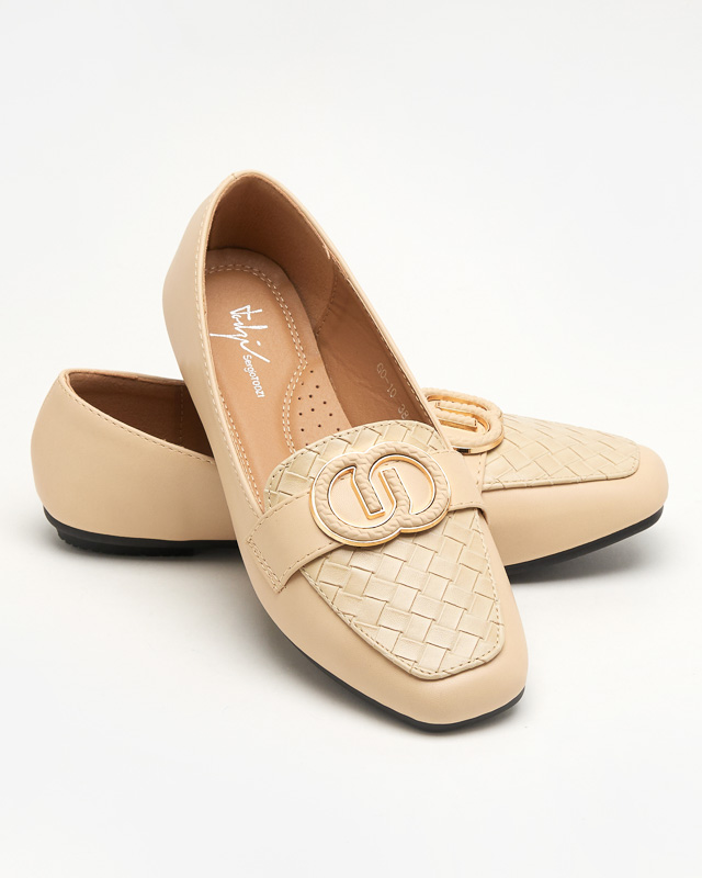 Eco-leather loafers in beige Amida - Footwear