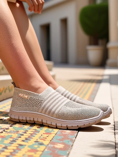 Royalfashion Women's sports moccasins Sortpes