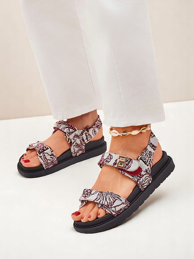 Royal Fashion Women's Sandals with Aloe Print
