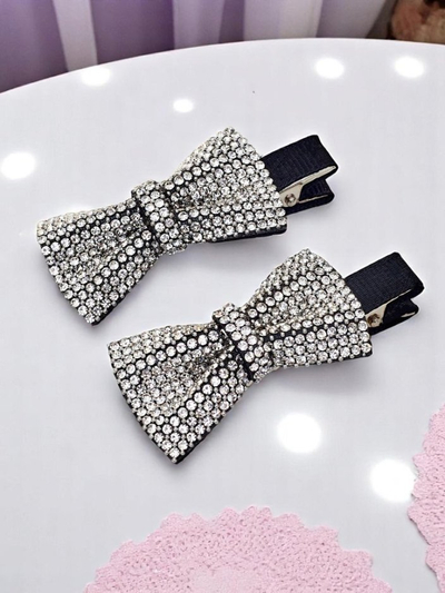 Royalfashion 2 matu sprādžu komplekts ar bantītēm un rhinestones Isadora