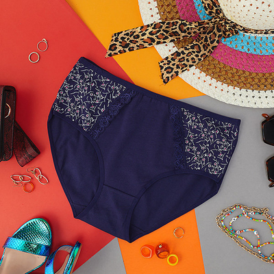 Женские трусы с принтом темно-синего цвета PLUS SIZE- Нижнее белье