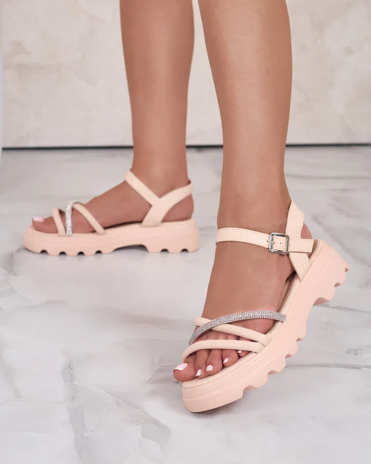 Royalfashion Женские сандалии с цирконием Ofavle