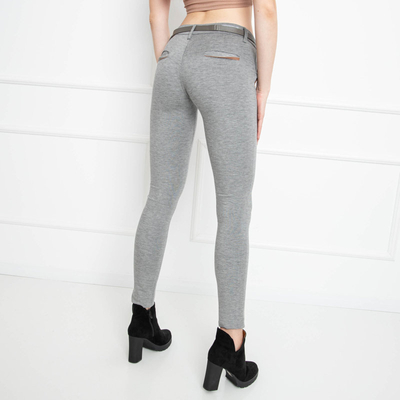 Light gray zippered treggings - Clothing