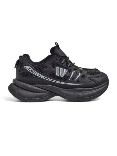 Športni ženski čevlji Royalfashion Hypatia črni s plosko peto 5 cm